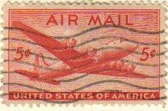 Z VENDIDO USA 1946 Scott C32 Sello Air Mail Avión DC-4 Skymaster usado